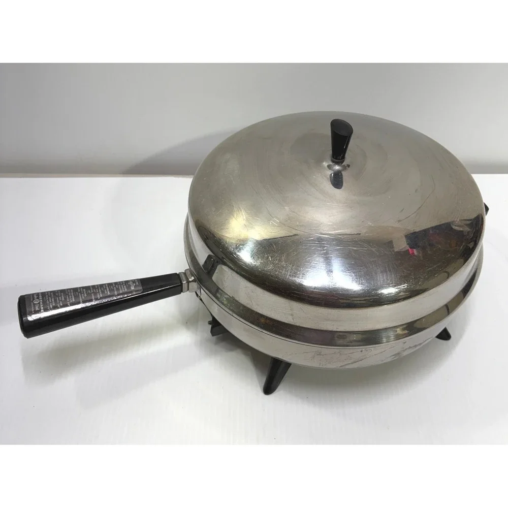 Farberware 12 Inch Electric Fry Pan Skillet Model 101 Stainless Steel Vintage